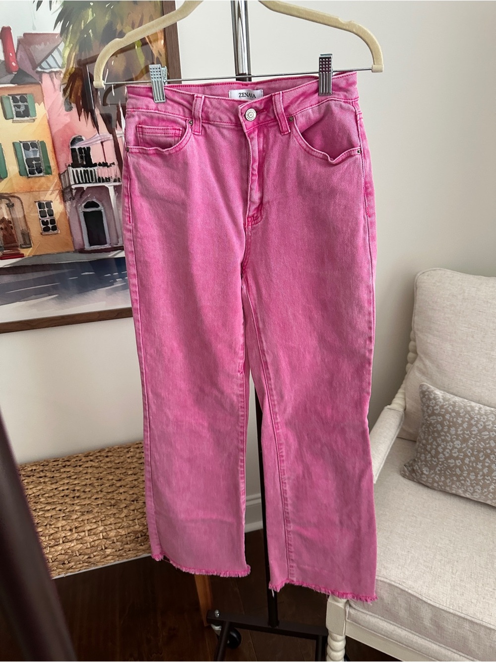 Zenana Pink Flare Jeans